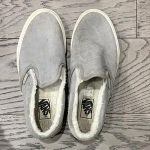 Vans Light Gray Suede Slip-On Sneakers